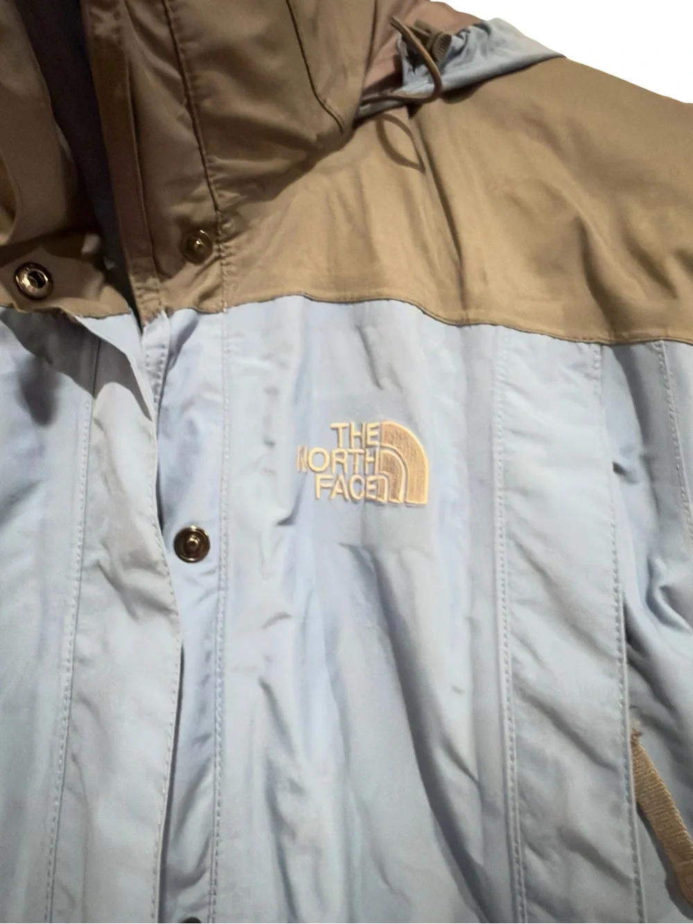 The North Face Men's Dusty Blue and Gray Hooded Rain Jacket
